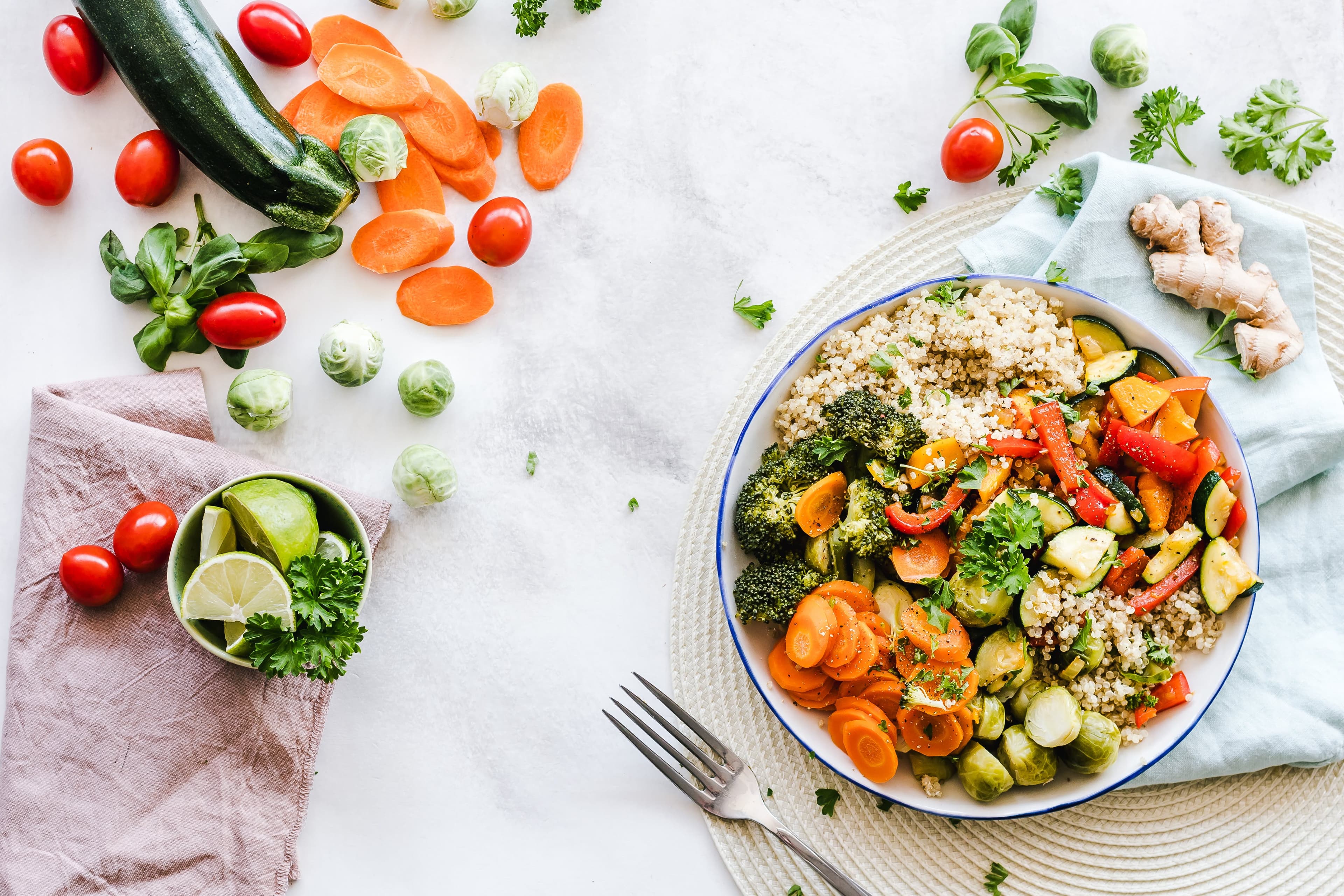 bowl full of vegetables chopped up to make a salad